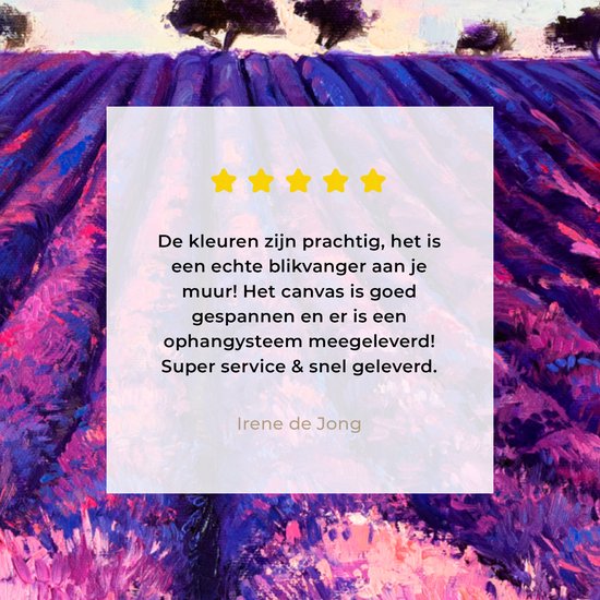 Toile - Huile - Fleurs - Lavande - Peinture - Violet - 90x90 cm - Décoration murale - Intérieur