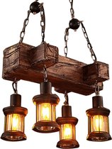Trendopolis Vintage 4 Lights Plafondlamp - Rustieke Charme - Verstelbare Verlichting - Duurzaam en Stijlvol