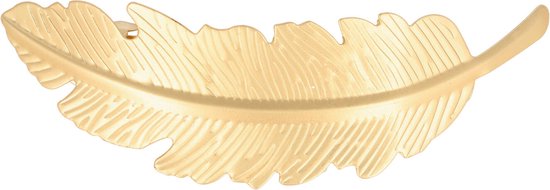 Haarspeld Veer Metaal 9cm Goud Patentspeld Haar Speld Klem Hair Clip Gold Feather