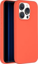 Accezz Hoesje Geschikt voor iPhone 15 Pro Hoesje Siliconen - Accezz Liquid Silicone Backcover Geschikt voor MagSafe - oranje