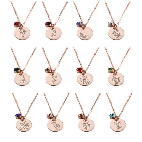 Rosey’s® - Geboortesteenketting december - Geboortesteenketting - Rose gold - Geboortesteen december - met doosje - Birth stone - Gepersonaliseerde ketting - Babyshower - Kraamcadeau - Geboortesteen - Moederdag - Geboortesteen ketting December van Rosey´s — afbeelding 5