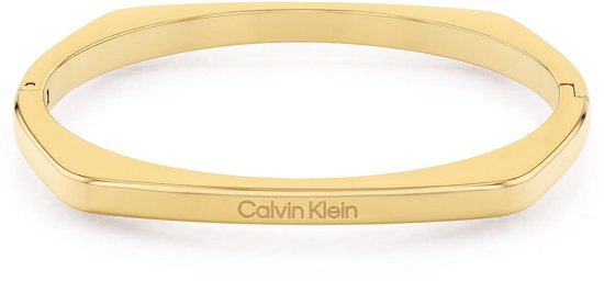 Calvin Klein CJ35000556 Dames Armband - Bangle - Sieraad - Staal - Goudkleurig - 5 mm breed - 60 mm lang