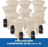 Statafelrok Champagne x 10 – ∅ 80-85 x 110 cm - Statafelhoes met Draagtas - Luxe Extra Dikke Stretch Sta Tafelrok voor Statafel – Kras- en Kreukvrije Hoes