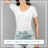 Anti zweet shirt - van zijdezacht Modal en stretch - met ingenaaide okselpads - Ondershirt - tegen Zweetvlekken - dames XS