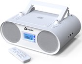 KLIM Boombox B4 Radio met CD-speler - Bluetooth - Draagbaar met draadloze modus en oplaadbare batterij