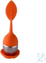 ZijTak - Thee-ei - Theefilter - Thee ei - Tea infuser - Infusie - Silicone - Roestvrij staal - Oranje