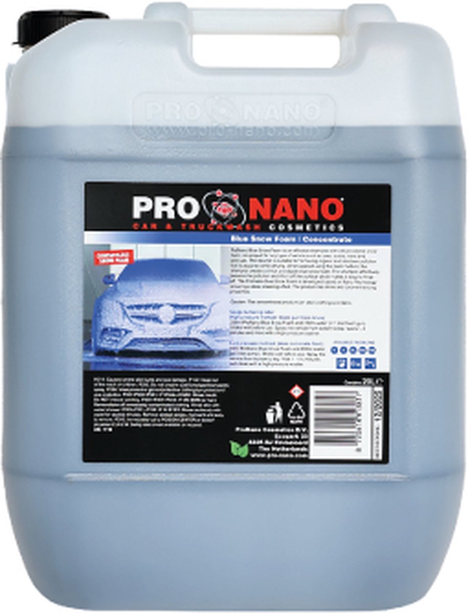 ProNano | Pro Nano Blue Snow Foam 20L | Auto Shampoo | Concentraat | CONTACTLOOS WASSEN! NANO TECHNOLOGIE | voor contactloze, krasvrije reiniging van personenauto's|