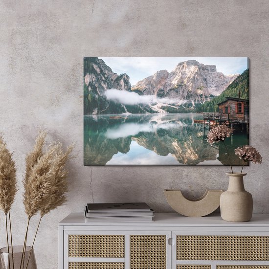 Painting King - Toile Peinture Lac Sauvage de Braies, Italie - 40 x 30 cm