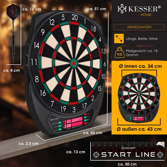 KESSER Dartboard Electronic Dartboard Profi Set E Dartbord