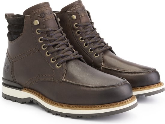 Travelin Lindelund Herenschoenen Halfhoge leren veterboots Sneakers wol gevoerd . bol