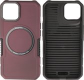 iPhone 14 MagSafe Hoesje - Shockproof Back Cover - Bordeaux Rood