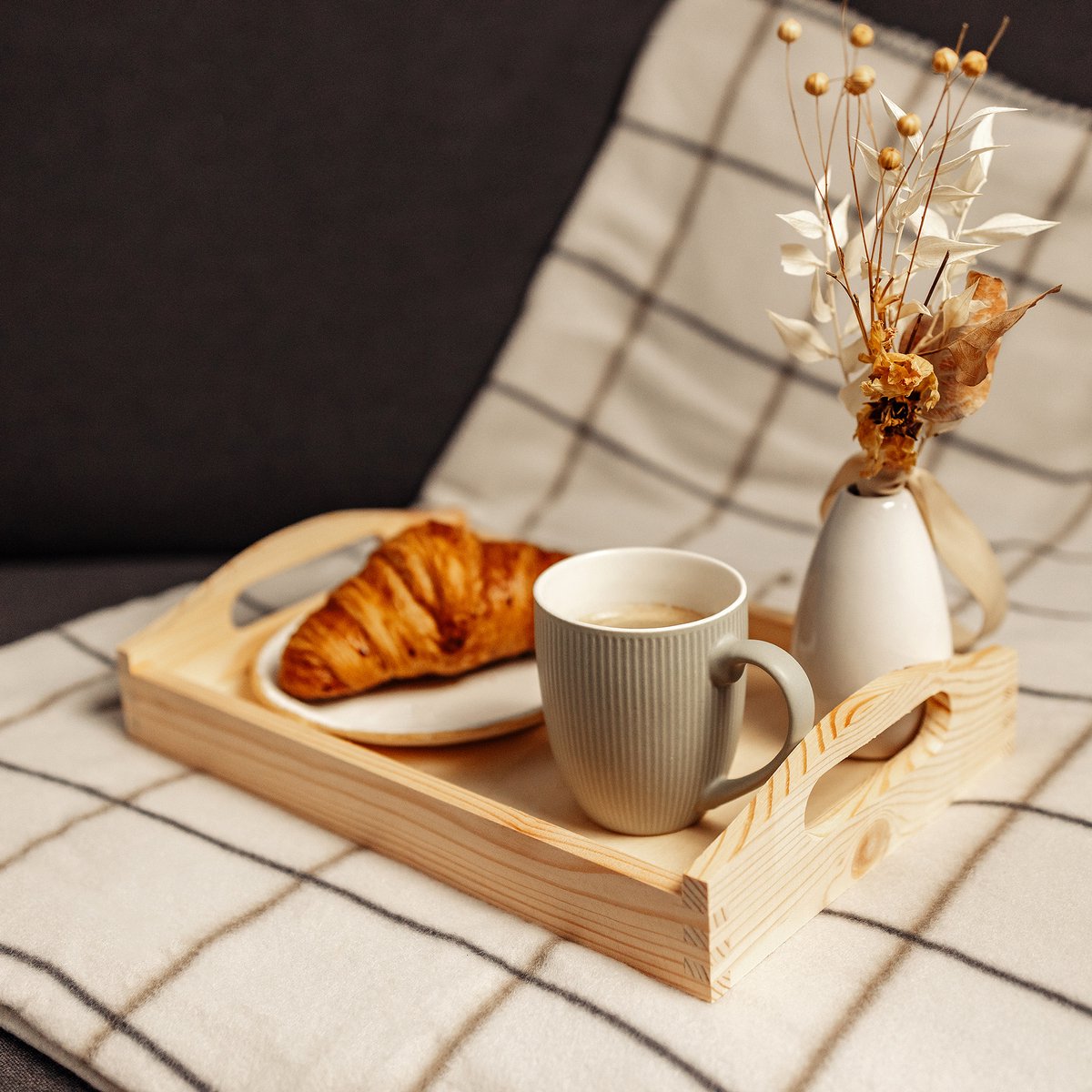 Creative Deco Kleine Houten Dienblad Thee Ontbijt | 30 x 20 x 6,3 cm | Handvatten — cadeau in Koken & Dineren - foto 3
