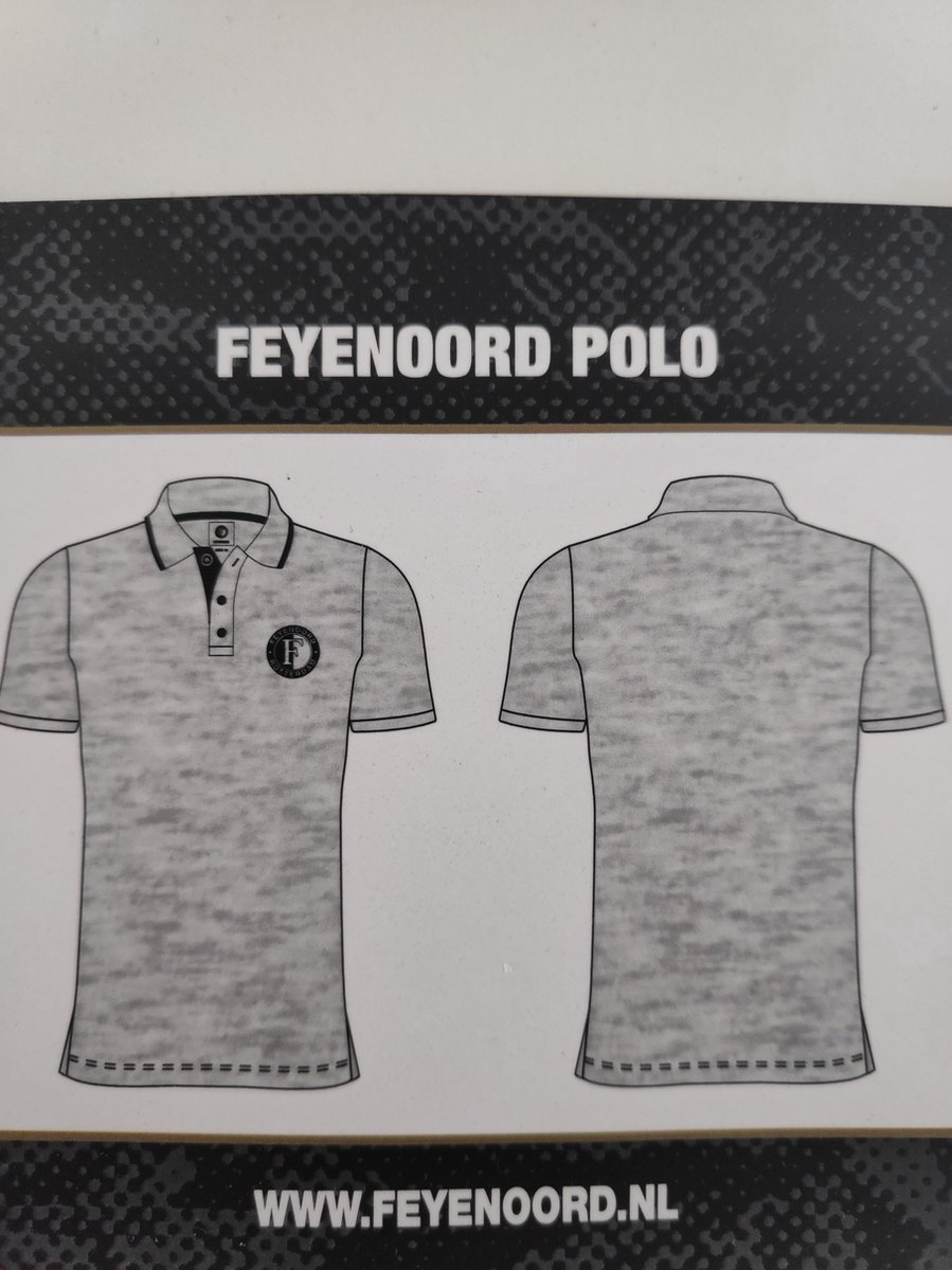 Feyenoord Polo Grijs - Maat L