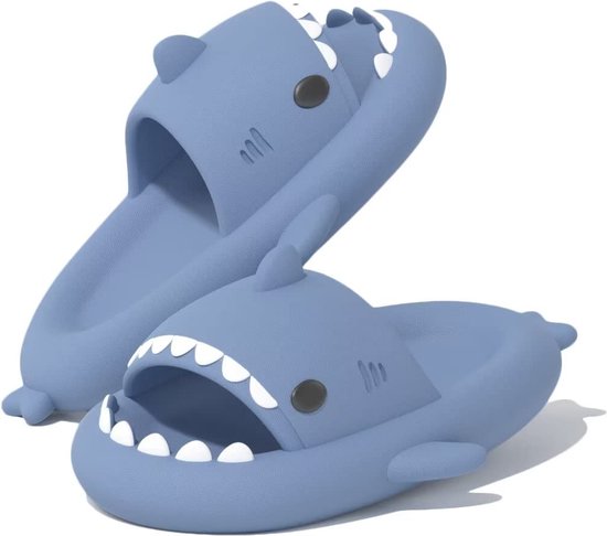 Geweo Shark Slippers - Haai Slides - Haaien Badslippers - EVA -Blauw - Maat 3940