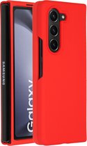 Accezz Hoesje Siliconen Geschikt voor Samsung Galaxy Z Fold 5 - Accezz Liquid Silicone Backcover - Rood