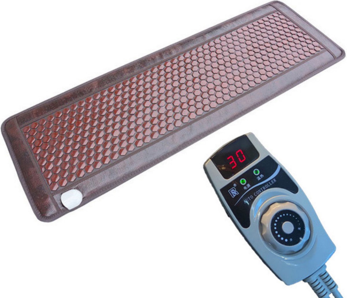 Massage Kussen San - Massagemat 50x150cm Met Temperatuur Aanduiding - Massage Matras Met Warmte Inclusief Bedieningsapparaat