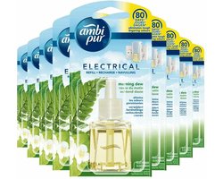 9x Ambi Pur Elektrische Geurverspreiders Navulling Morning Dew