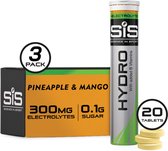 Science in Sport - Comprimés effervescents SIS Go Hydro - 300 mg d'électrolytes - Saveur Ananas & Mango - 3 x 20 Comprimés