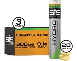 Science in Sport - SIS Go Hydro Bruistabletten - 300mg Elektrolyten - Pineapple & Mango Smaak - 3 x 20 Tabletten