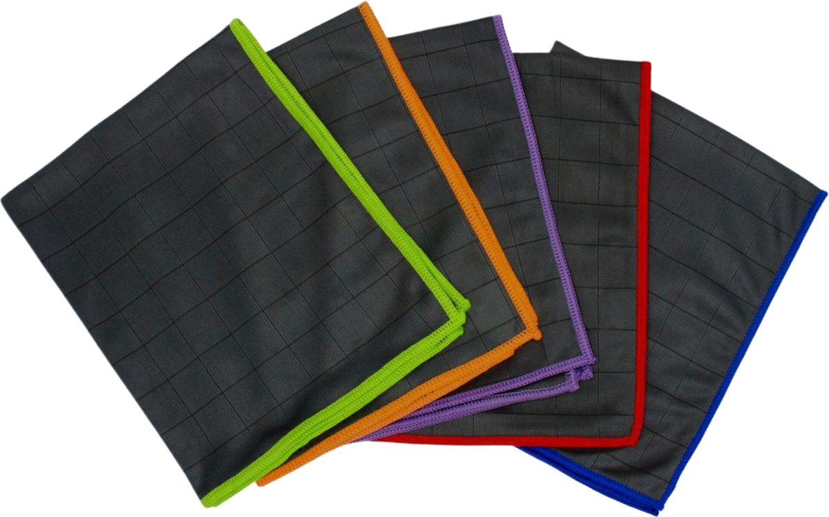 Goedkoopste Microvezeldoek Carbon 40 X 50 CM 5 stuks grijs met assorti rand