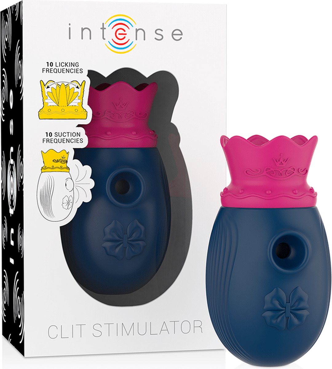 INTENSE FUN | Intense Clit Stimulator 10 Licking And Suction Frequencies - Blue