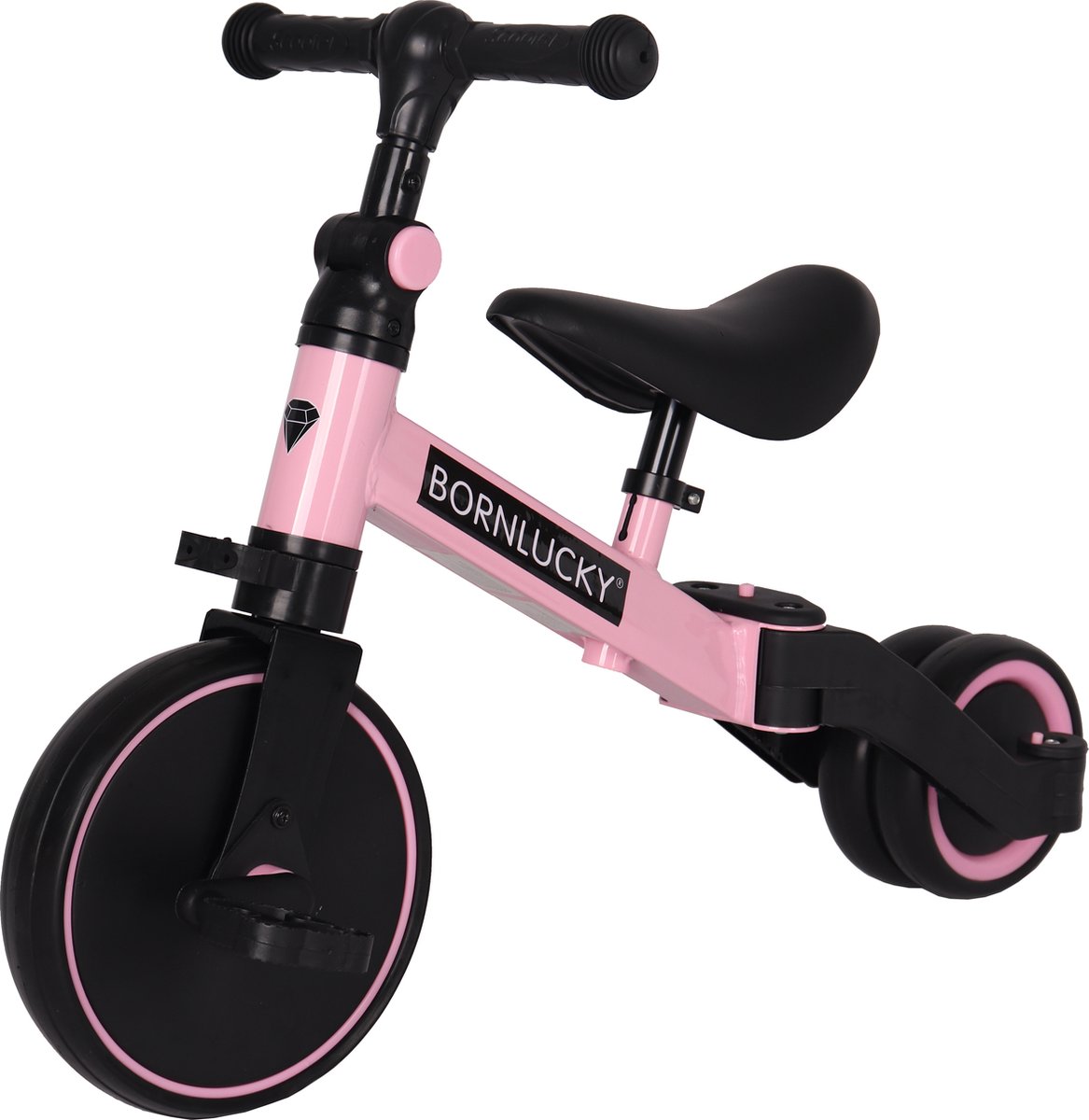 Born Lucky 4 in1 Driewieler / Loopfiets & Balance Bike - Roze — afbeelding 10