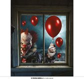 Fiestas Guirca - Raamstickers Clown ( 30 x 40 cm, 2 sheets) - Halloween - Halloween Decoratie - Halloween Versiering