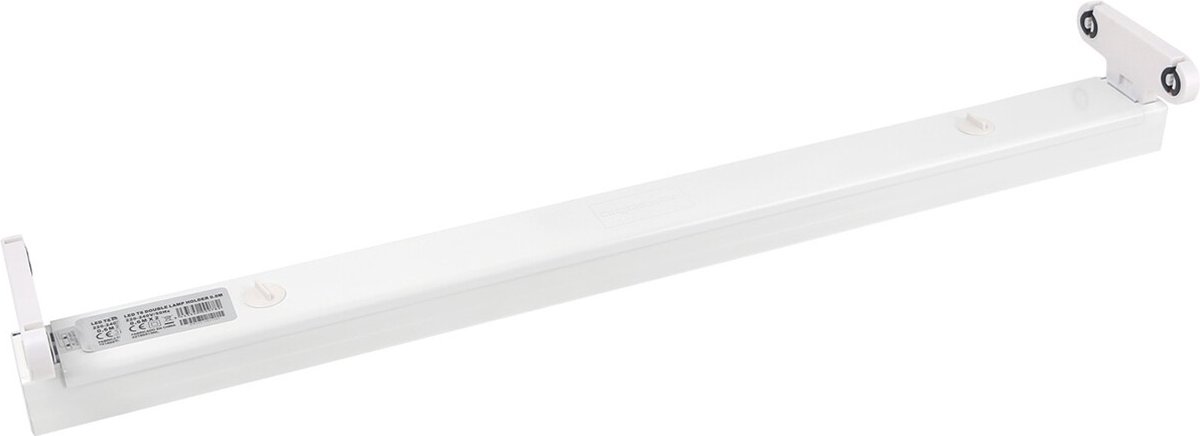 LED TL Armatuur T8 - Aigostar - 60cm Dubbel - IP20 - Mat Wit - Staal