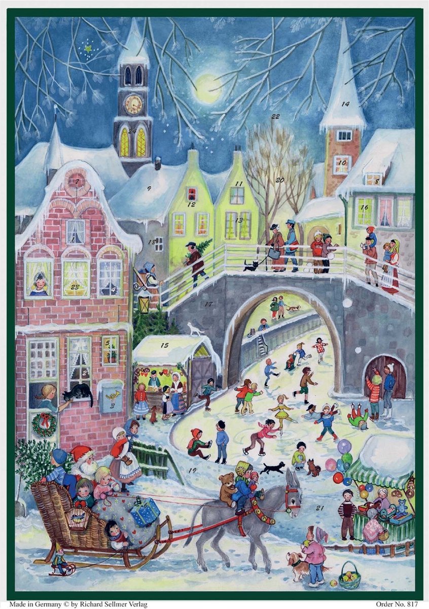 A4 Adventskalender Schaatsen is leuk
