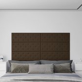 The Living Store Wandpanelen - Trendy - Decoratie - 90 x 30 cm - Bruin - Kunstleer