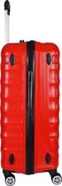 Luxe Reiskoffer Op Wieltjes - Rood - Douane Slot - 56cm x 38cm x 26cm - Hardcase - Reistrolley - Lichtgewicht - Rood - Medium Size