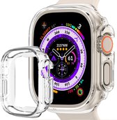 Siliconen Hoesje Geschikt voor Apple Watch Ultra 2 Hoes Case - Hoes Geschikt voor Apple Watch Ultra 2 (49 mm) Case - Transparant