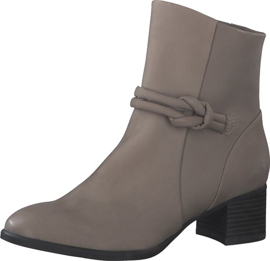 MARCO TOZZI MT Leather upper and Feel Me insole Dames Boot Heel - TAUPE NUBUCK