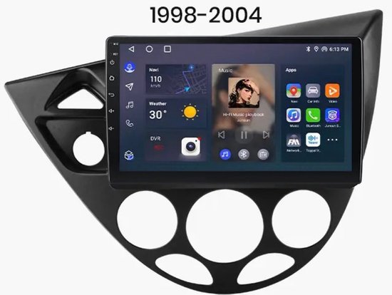 Autoradio Android 9 Pouces Pour Ford Focus 1998-2005 - Wireless CarPlay/Android Auto, GPS, WiFi, 2Go+64Go - 11