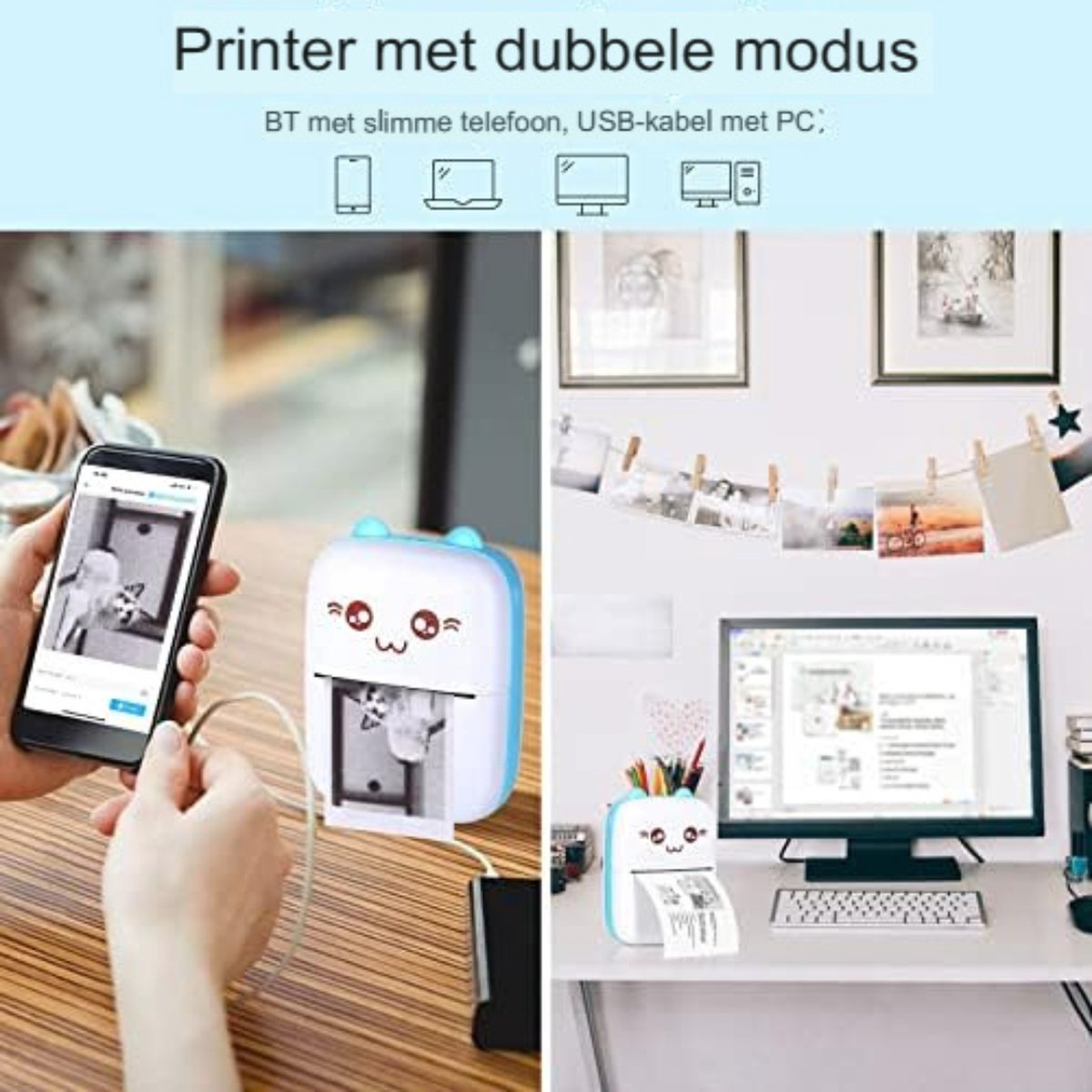 Gratyfied- Fotoprinter Voor Smartphone- Photo printer for smartphone- Pocket Printer- Zakprinter- Mini Printer Voor Mobiel- Mini Printer For Mobile
