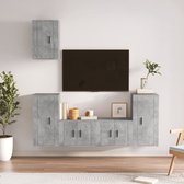 The Living Store TV-meubelset - Betongrijs - 2x 57x34.5x40cm - 2x 40x34.5x80cm - 1x 40x34.5x60cm