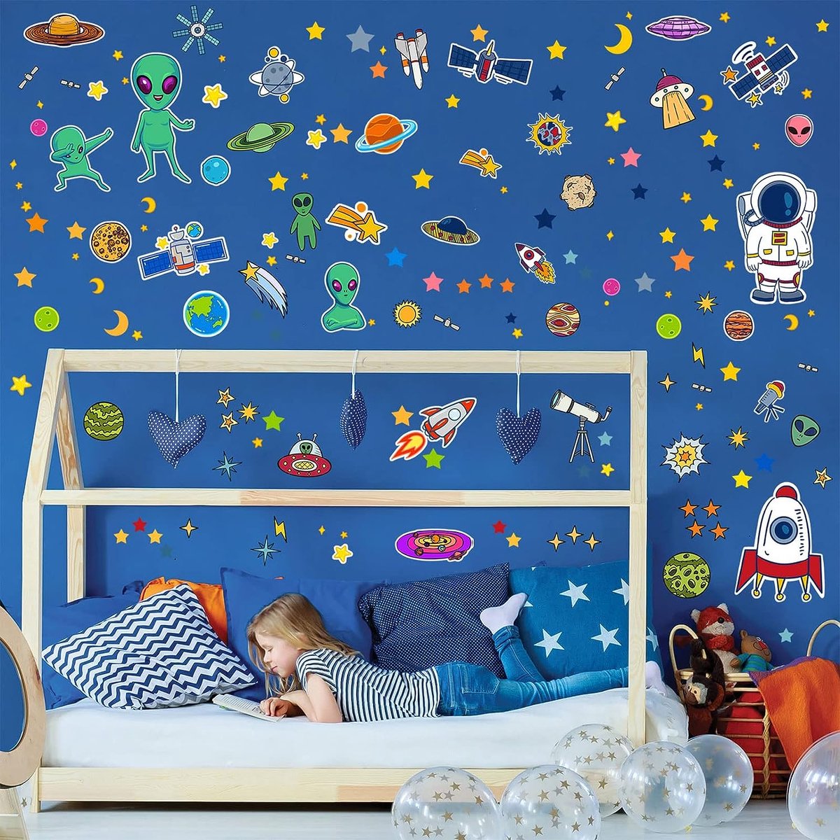 Autocollants lumineux pour chambre d'enfant, 158 planètes Glow