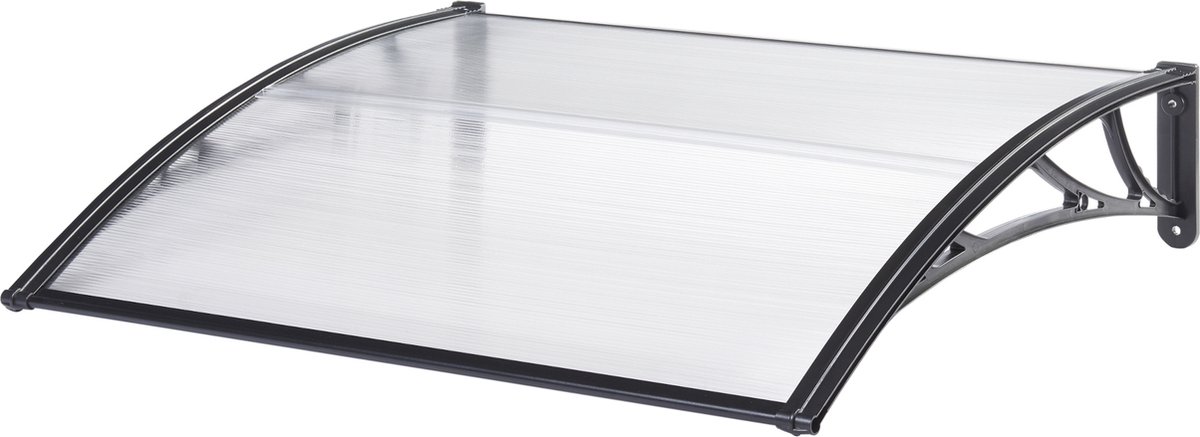 Deurluifel Mellerud afdak 100x100 cm transparant en zwart