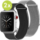 iMoshion Apple Watch 42 / 44 / 45 / 49 mm Milanees Bandje Maat S/M Duopack - Zwart / Zilver