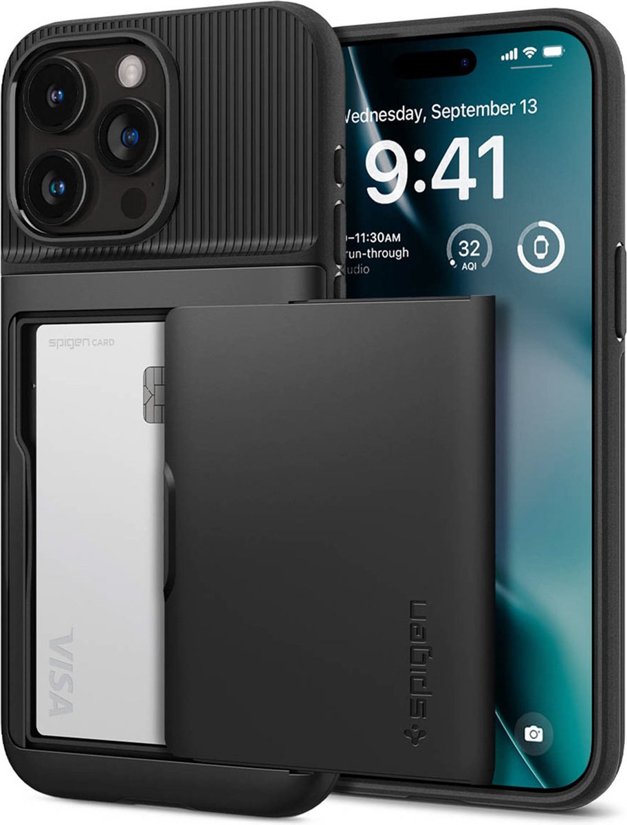 Spigen Slim Armor CS hoesje geschikt voor iPhone 15 Pro - zwart