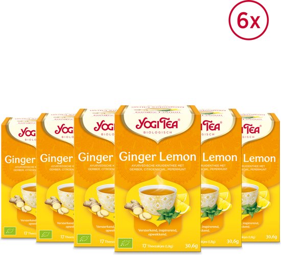Yogi Tea Ginger Lemon - Biologische Thee - 6x17 Stuks - 102 Theezakjes - NL-BIO-01