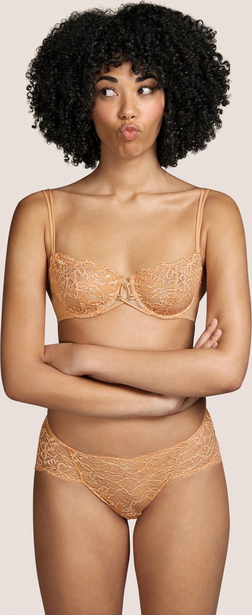 Haut De Bikini ANDRES SARDA 85B (EU 70B) - Marron à Pois Dorés, Neuf Avec étiquette