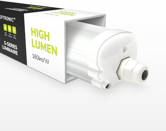 HOFTRONIC S Series - LED TL armatuur 150cm - IP65 waterdicht - 4000K Neutraal wit licht - 32W 5120 Lumen (160lm/W) - Koppelbaar - Tri-Proof plafondverlichting