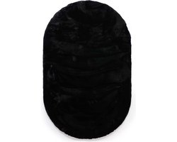 Vloerkleed ovaal hoogpolig - Comfy Plus zwart 150x240