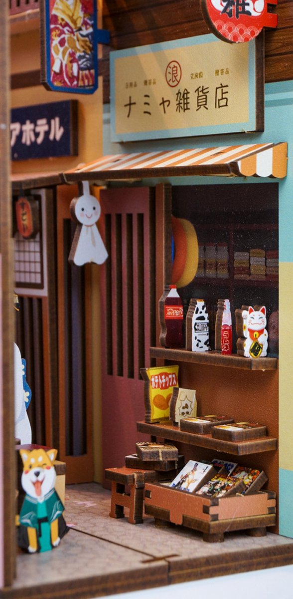 Tonecheer Book Nook : épicerie japonaise, Casse-tête 3D en bois, Éclairé, Capteur