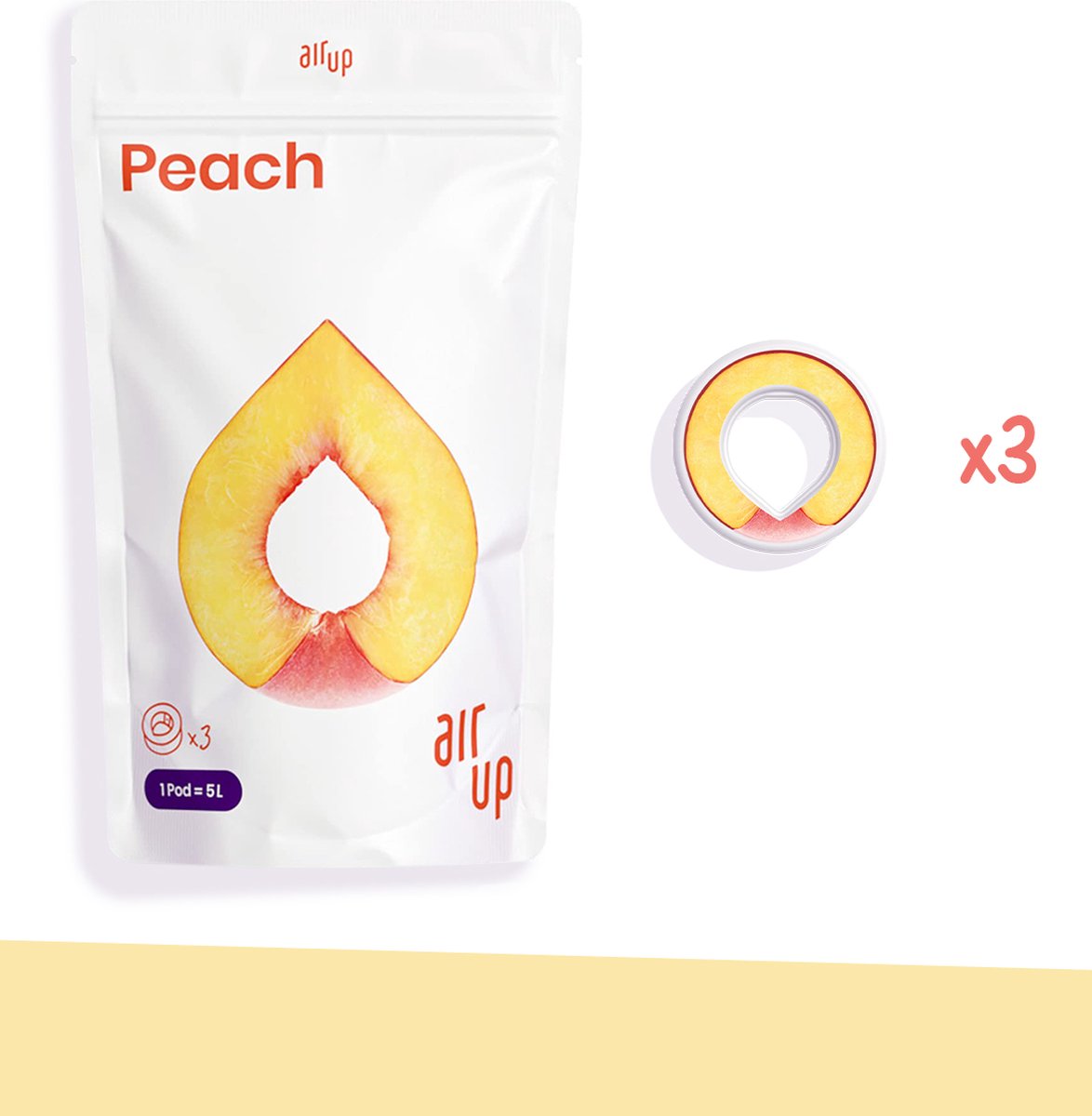 air up 3er Packket Pods - Smaak Perzik - Voor het op smaak brengen van Water, 0 Suiker, 0 Calorie