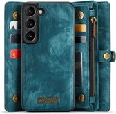 CaseMe 008 2-in-1 Book Case & Back Cover with Wallet - Coque Samsung Galaxy S23 - Blauw