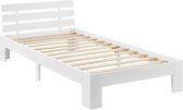 Houten Bed Reinier - Grenen - Met Bedbodem - 100x200 cm - Wit - Snelle Montage