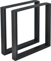 Tafelpoot Rianne - Stalen Onderstel - Set van 2 - U Tafelpoot - 70x72 cm - Zwart