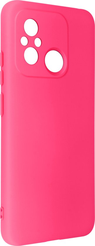 Foto: Geschikt voor xiaomi redmi 12c siliconen hoesje semi rigide soft touch fuchsia